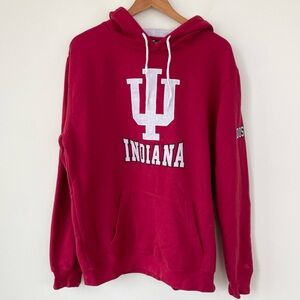 IU Indiana Colosseum Red Large Logo Hoodie Hoosier L Large